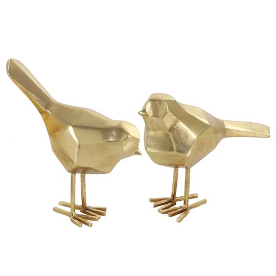 CosmoLiving by Cosmopolitan Gold Modern Bird Sculpture Set